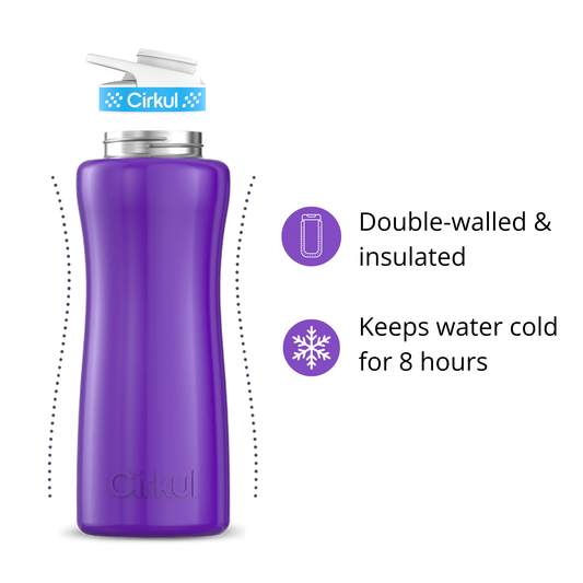 32oz. Stainless Steel Bottle & Comfort Grip Lid - US 6418