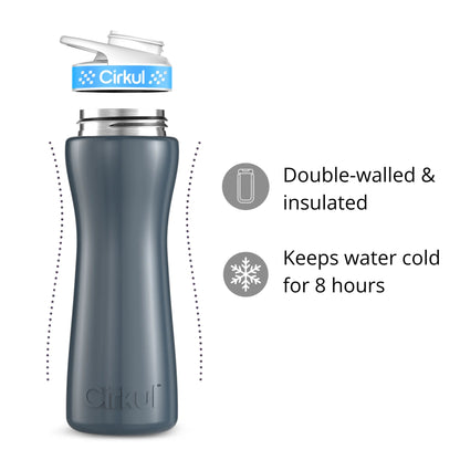 22oz. Stainless Steel Bottle & Comfort Grip Lid - US 0038