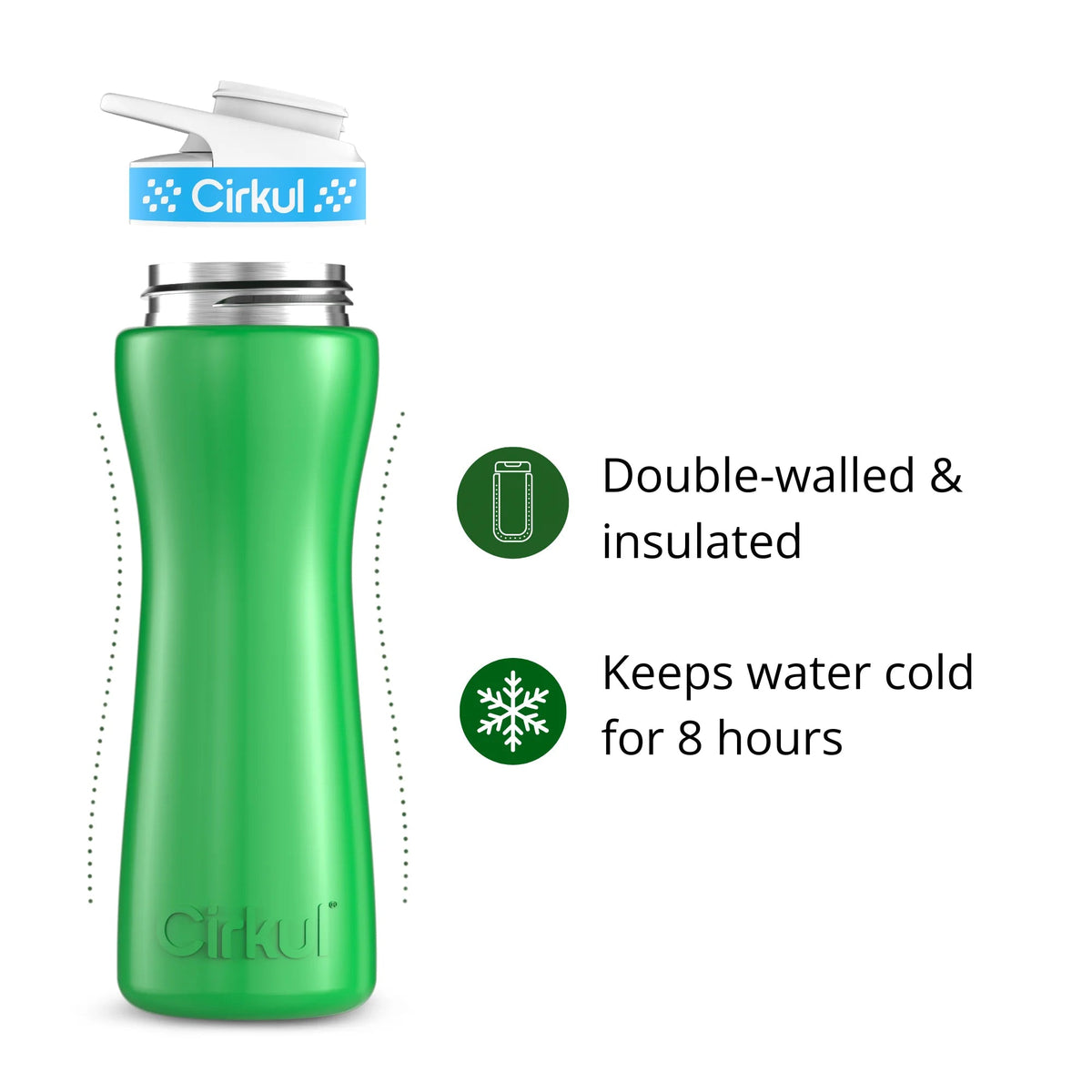 22oz. Stainless Steel Bottle & Comfort Grip Lid - US 4941