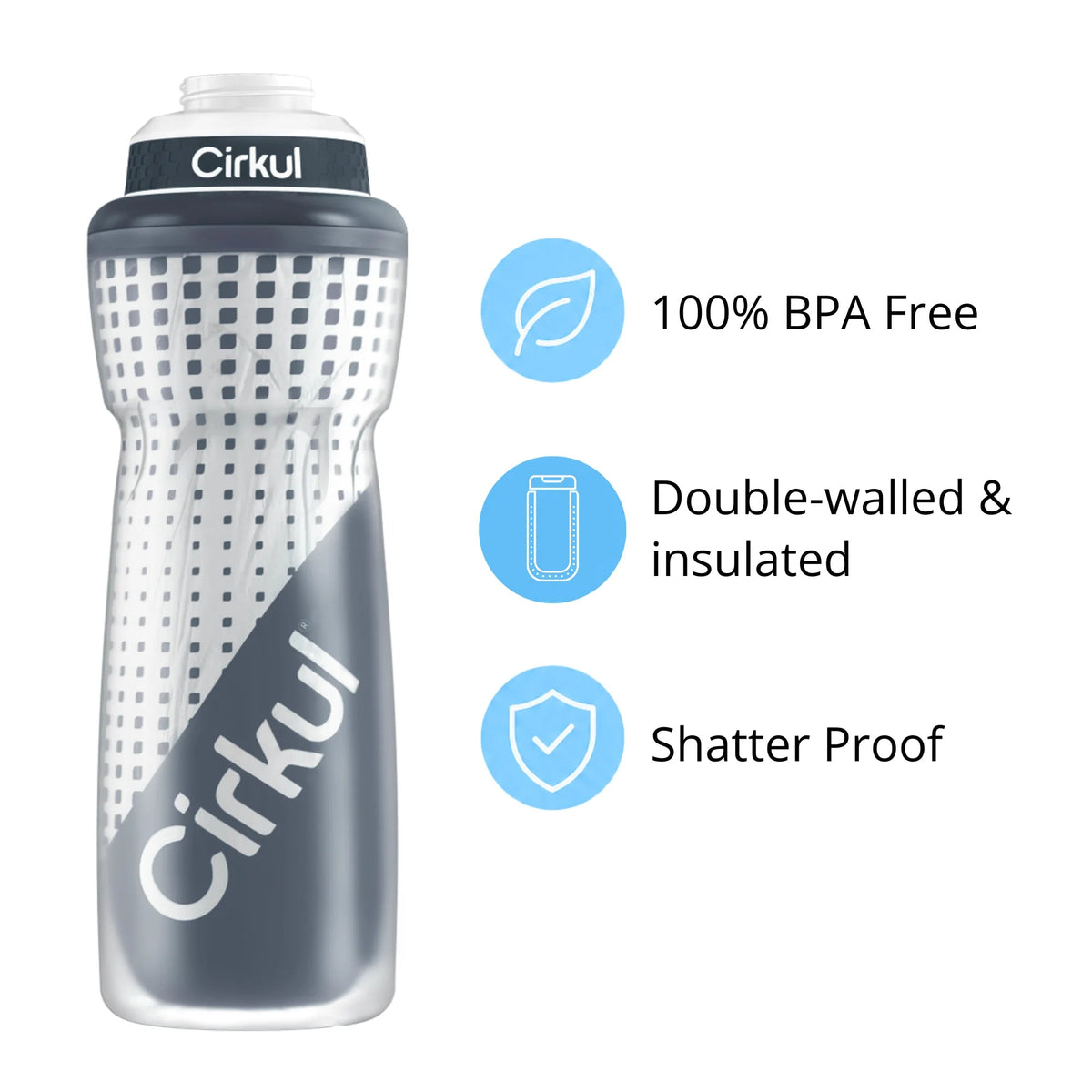 32oz. Insulated Squeeze® Plastic Bottle & Sport Lid - US 6270