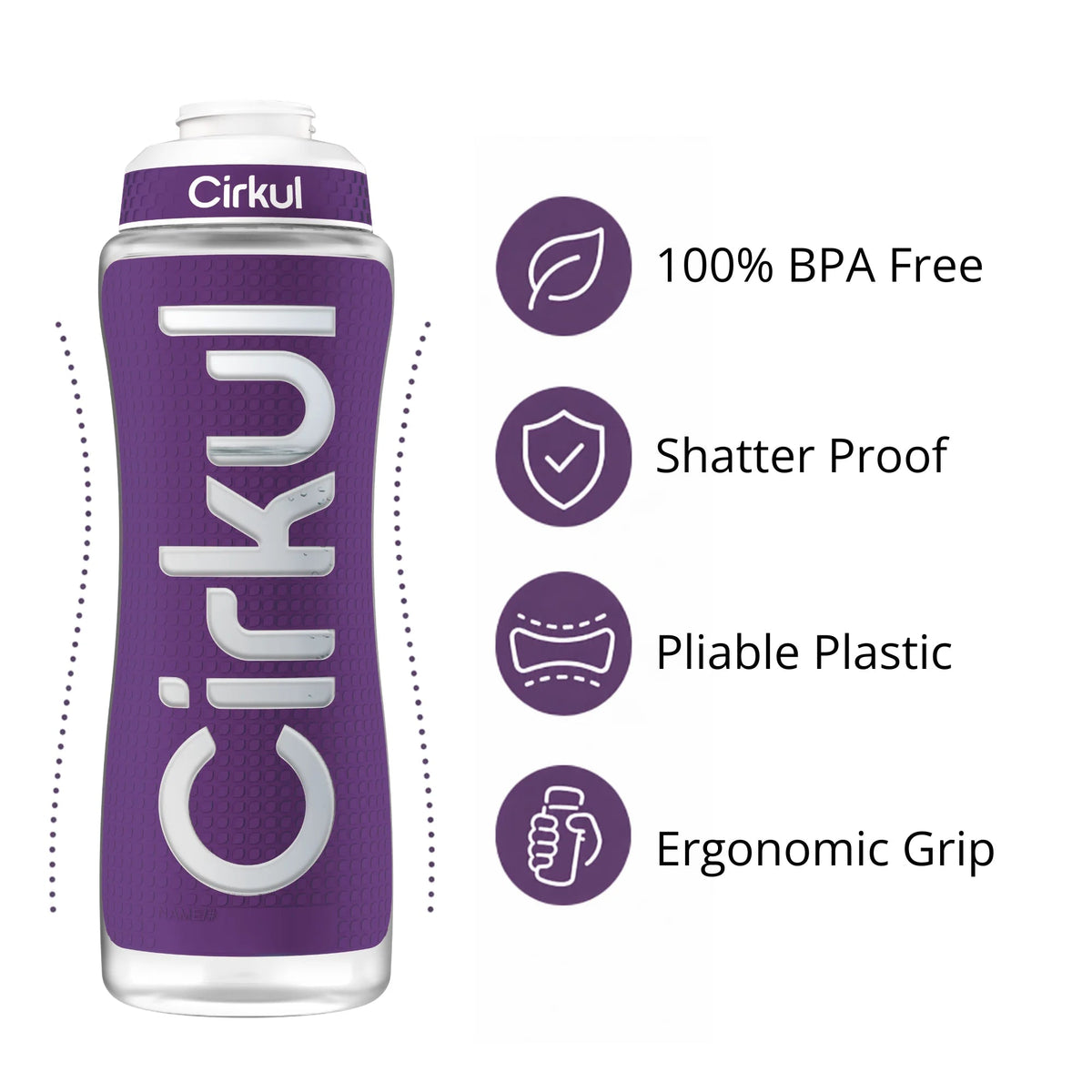 32oz. Grip Squeeze® Plastic Bottle & Sport Lid - US 0919