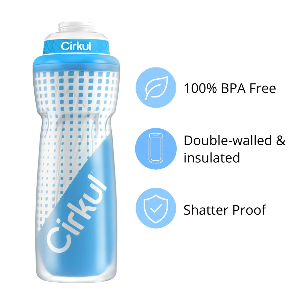 32oz. Insulated Squeeze® Plastic Bottle & Sport Lid - US 4604