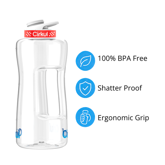 62oz. Plastic Bottle & Comfort Grip Lid - US 3253