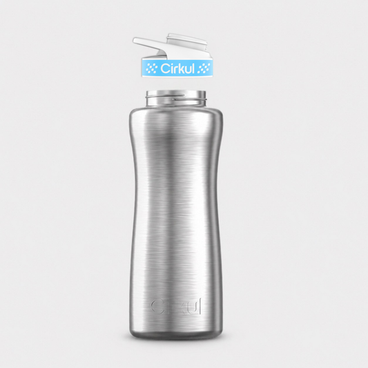 32oz. Stainless Steel Bottle & Comfort Grip Lid - US 6869