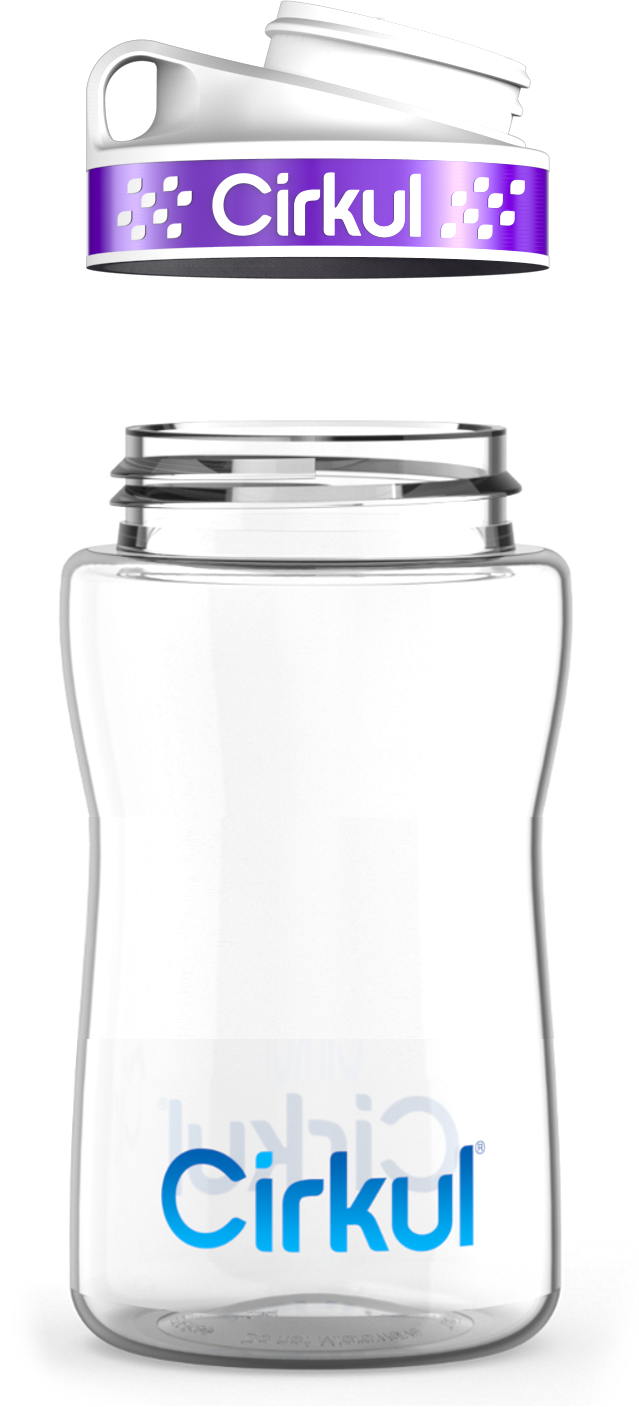 Custom 12oz. Plastic Bottle & Comfort Grip Lid - US 8669